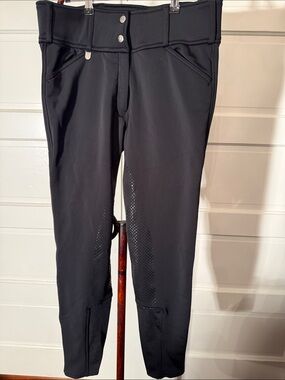 Horze Grand Prix Full Seat Riding Tights Black Silicone Grip Breeches US 30